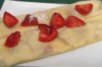 American Crepes With Sour Cream and Strawberries Appetizer