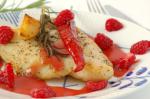 American Pan Seared Fish With Raspberry Vinaigrette Appetizer