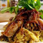 American Bubble and Squeak with Sausage in Onion Gravy Breakfast