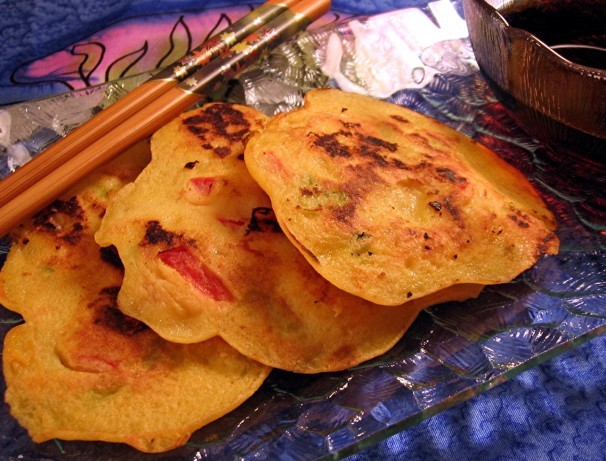 Korean Korean Shrimp and Scallion Pancakes Appetizer
