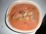 American Tomato Bisque With Garlic Croutons Appetizer