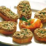 Canadian Crostini with Chicken Liver Paste Appetizer
