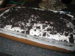 American Oreo Cookies and Cream Cake With White Frosting Dessert