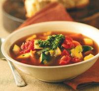 American Country Vegetable Soup with Pesto Soup