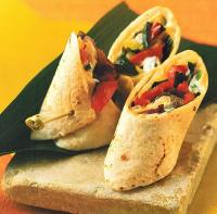 Spanish Roasted- Vegetable Wraps with Chive Sauce Appetizer
