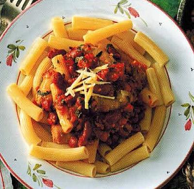 Italian Rigatoni With Kidney Beans And Italian Sausage Dinner