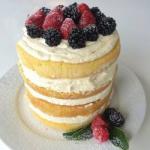 American Naked Cake with Mascarpone and Red Fruit Dessert