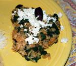 American Greek Rice with Spinach Feta and Black Olives Dinner