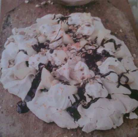 Australian Tray Baked Meringue W Pears Cream Toasted Hazelnuts Chocolate Breakfast