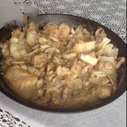 Russian is Very Gentle Vyborg in Cream Sauce with Mushrooms and Fried Onion You Can Optionally Add the Dill or Parsley Appetizer