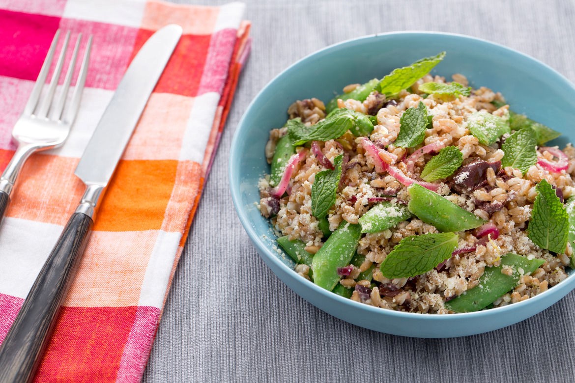 American Sugar Snap Pea and Farro Salad Appetizer