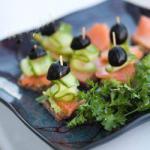 Australian Finger Food with Smoked Salmon and Olive Appetizer