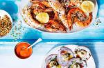 Australian Grilled Seafood Platter With Romesco Sauce And Herb Crumbs Recipe Appetizer