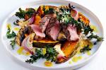 Australian Seared Steak With Crispy Kale And Pumpkin Salad Recipe Appetizer