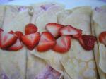 American Dessert Crepes with Strawberry Cream Filling Breakfast