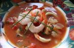 American Tomato and Garlic Stew With Prawns Appetizer