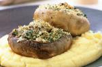 Australian Field Mushrooms On Parmesan Polenta Recipe Appetizer