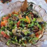 Bulgarian Salad of Fried Eggplant Bulgarian Pepper and Tomatoes Appetizer