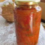 Workpiecesalad of Bulgarian Pepper and Tomatoes recipe