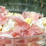 American Potato Salad with Eggs and Ham Appetizer