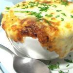 French Soup with Red Pepper Au Gratin Soup