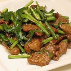 Chinese Beef Stirfry Chinese Spring Onions Appetizer