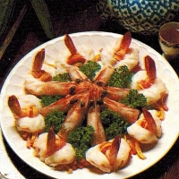 Chinese Curled Shrimp Steamed with Five Shreds Appetizer