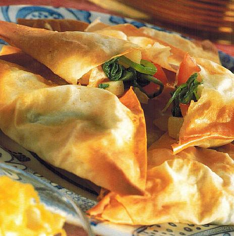 Australian Potato and Spinach Filo Triangles Appetizer