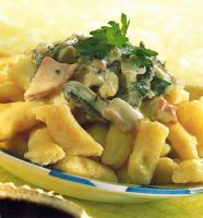 Austrian Potato Noodles with Cheese Mushrooms and Bacon Appetizer