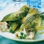 American Spinach Pancakes with Smoked Trout and Sturgeon Shrimps BBQ Grill