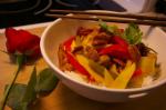 Chinese Stirfried Chicken With Mango and Peppers Dinner