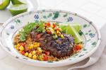 American Cajunspiced Steak With Corn Salsa And Couscous Recipe Dinner