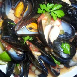 American Mussels and Beans Dinner