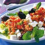 Canadian Eggplant Salad Rice Cheese and Olives Appetizer