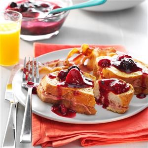 French Stuffed French Toast with Maple Berry Sauce Breakfast