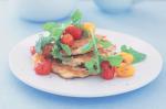British Potato and Feta Pancakes With Bbq Grape Tomato Salad Recipe Appetizer