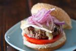 British Lamb Burgers with Brie and Quick Pickled Red Onions Appetizer