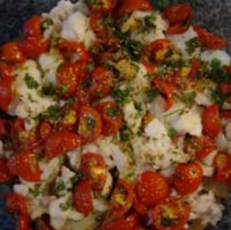 American Tomato Topped Fish and Potato Bake Dinner