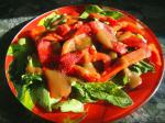 American Spinach and Roasted Red Pepper Salad With Honey Balsamic Dressin Dessert