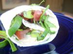 American Hummus Wrap With Tomatoes and Spinach Appetizer