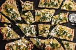 American Grilled Flatbread with Potato Chevre and Herbs Recipe Appetizer