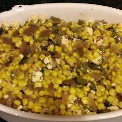 Chilean Tepid Salad of Corn Peppers and Feta Appetizer