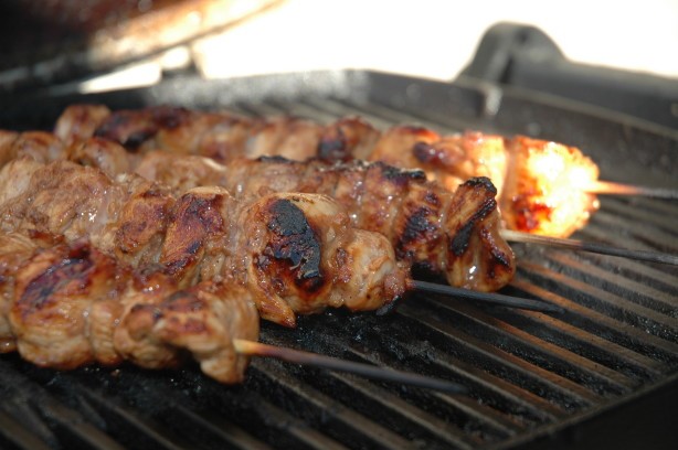 American Sticky Garlic Chicken Skewers BBQ Grill