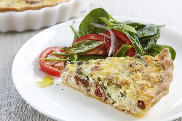 American Cheesy Tuna and Sundried Tomato Quiche Recipe Appetizer