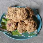 American Cookies of Oats with Blueberries Dessert