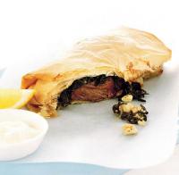 Turkish Lamb Feta and Spinach Phyllo Pockets Appetizer