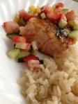 American Grilled Salmon with Strawberry Salsa Dessert