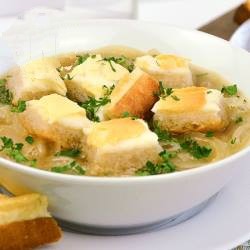 French Onion Soup with Cheese Croutons Appetizer