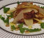 American Shavings of Country Ham With Parmesan Pears and Pine Nuts Appetizer