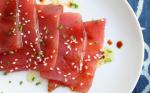 Japanese Sashimi with Soy Sauce Sesame Seeds and Chives Recipe Dinner